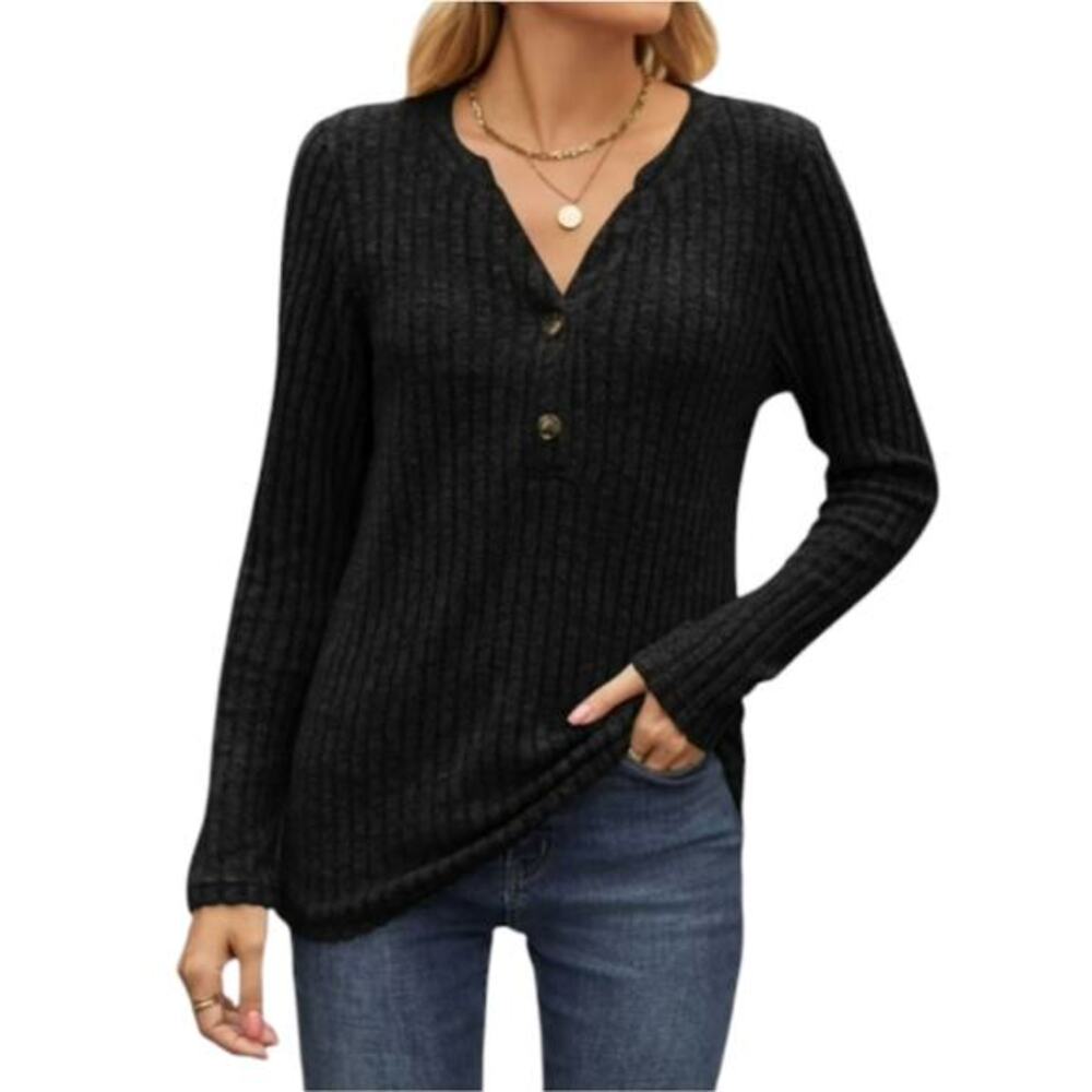 Christina Black‎ Scoop Neck 75% silk 3/4 length sleeves sweater Size M Vintage